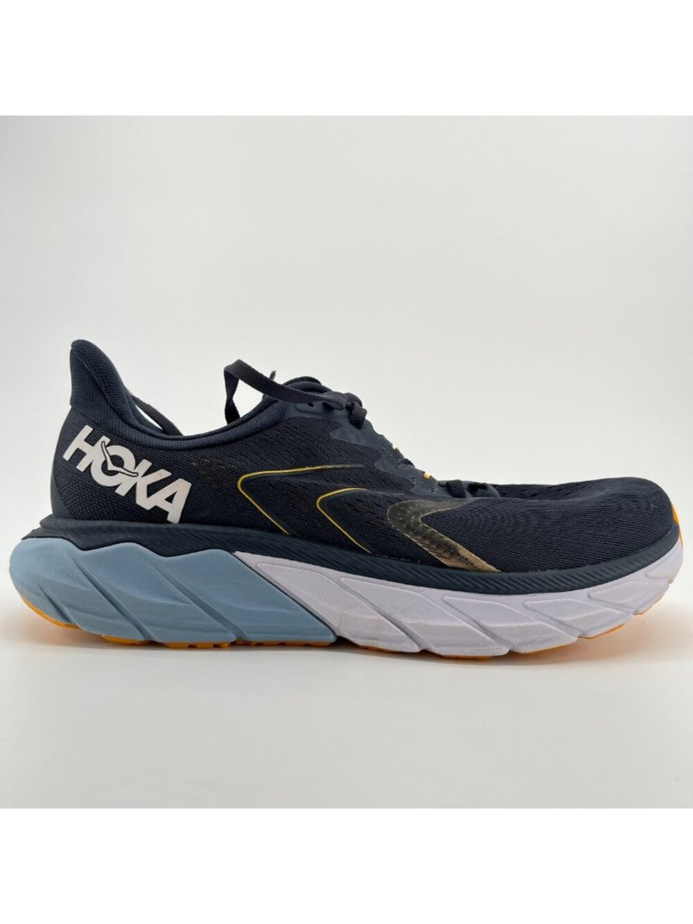 Hoka One One Arahi 5 Mens Size 9.5 Blue White Athletic Running Shoes Sneakers